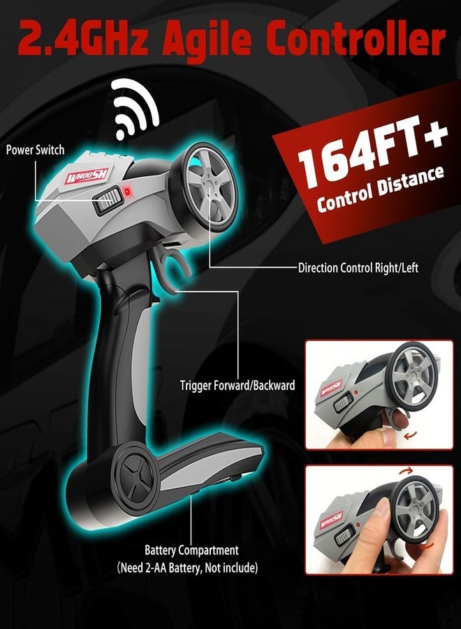 JOYJAY 1:16 RC Drift Car, 25KM/H 4WD High Speed Remote Control Vehical for Kids and Adults, with LED Lights,Batteries, Extra Tires, RC Drift Car 1:16, 2.4GHz 4WD Remote Control Car, (Style 4) - Image 4